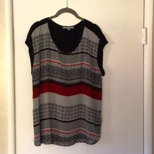 Multi print tunic top -L